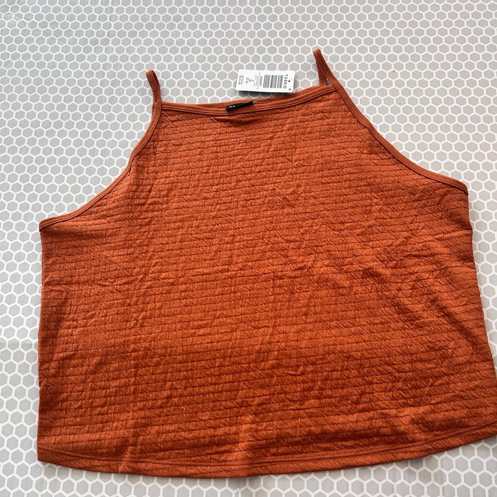 NWT Torrid Goddess Neck Tank Ribbed Rust Orange Size 3 (22/24) - Picture 1 of 7